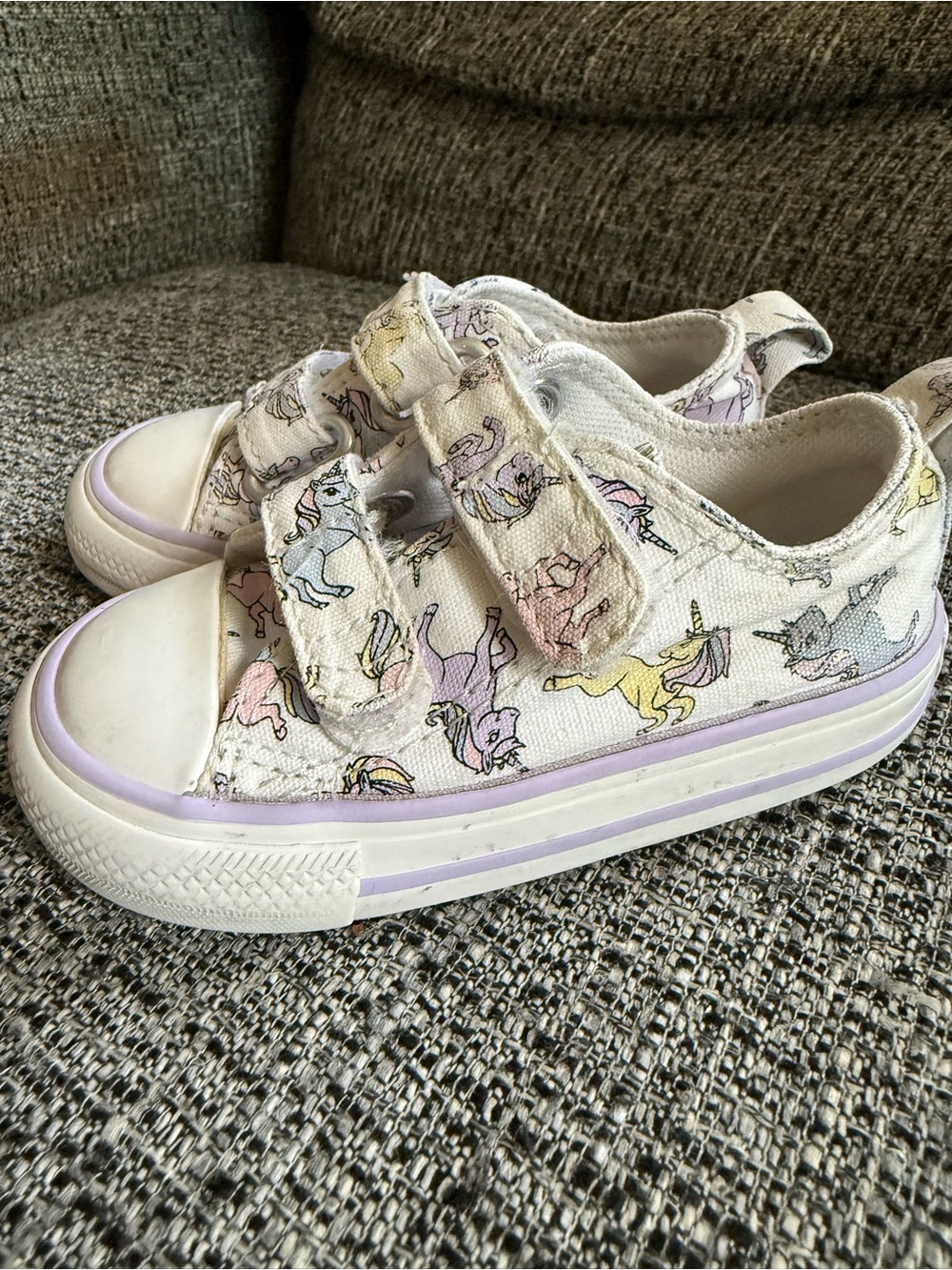 Converse Kids Unicorn Canvas Sneakers in White and Pastel